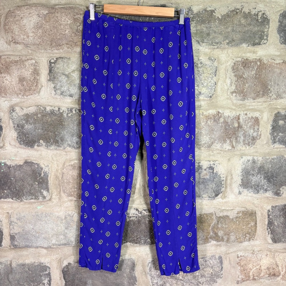 Intimately Free People Cobalt Blue Medallion Print Rayon Lounge Pants Small Boho